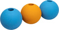 Amazon Basics Interactive Bouncy Durable Rubber Dog Toy Balls, 2.5 inch, Blue, Orange, Pack of 3
