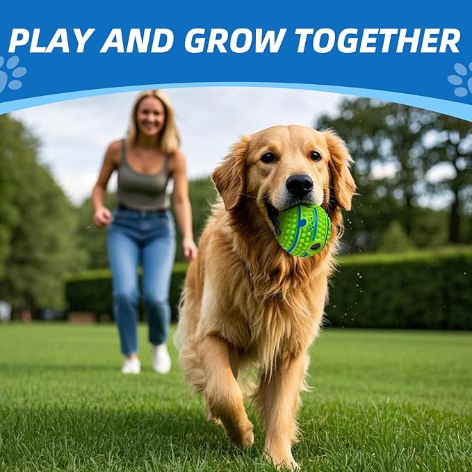 Spiky Interactive Dog Toys Ball, Shaking with Gibbering Sound, for Training, Teeth Cleaning & Herding, Straight, L, 3.94 in (10 cm)