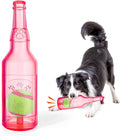 Mity rain Water Bottle Dog Toy - Dog Toys for Aggressive Chewers Cute Squeaky Dog Toys for Large/Medium/Small Dogs Interactive Dog Toys to Keep Them Busy Crunchnplay Bottle Toy (Red)