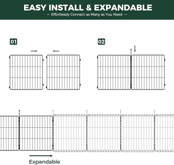 FXW MiniPaws Unleashed Dog Playpen, Expandable & Portable Design for Yard, RV Camping and Indoor Use, for Puppies and Small Dogs, 20-inch 48 Panels