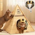 Cat House for Indoor Cats, Scratch-Resistant Cat Cave, Felt Cat Hideaway with Pharaoh Headdress, 17x17x20