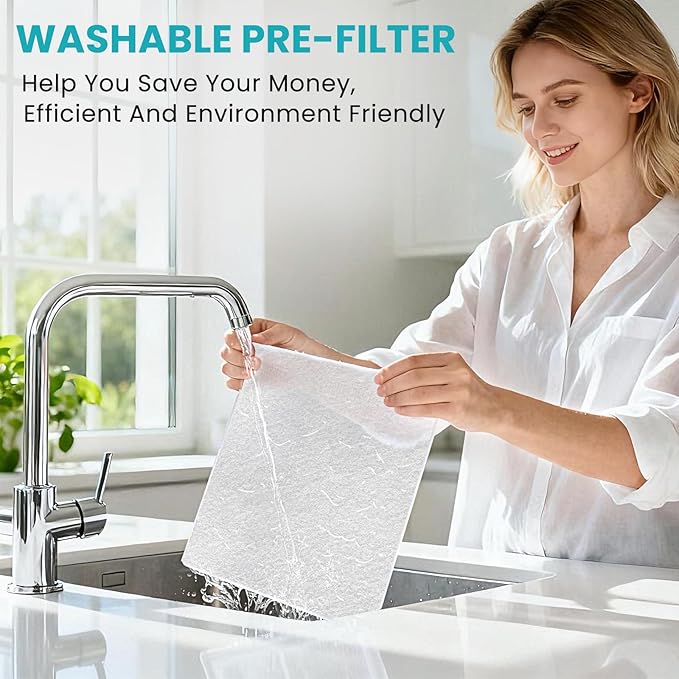 Air Purifiers for Home Cover Up to 2200 Ft², HEPA Air Purifier with Washable Pre-filter, Pet mode, PM 2.5 Air Quality Monitor Fragrance Sponge for Smoke, Odor, Dander, Pollen (White)