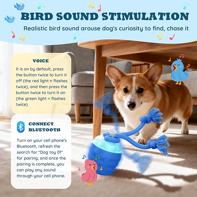 Interactive Dog Toys - 2026 Upgraded Motion Activated Balls for Medium/Large Dogs, Automatic Moving Dogs Toy Wicked Ball for Boredom, Interactive Dog Ball to Keep Them Busy(Blue)