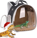 Bearded Dragon Travel Backpack Carrier with Porlarized Bubble Window for Small Animal,with Soft Warm Mat Set,Guinea Pig Cage for 2,Reptile Bag for Lizards Gecko Hedgehog Rat Parrot Birds