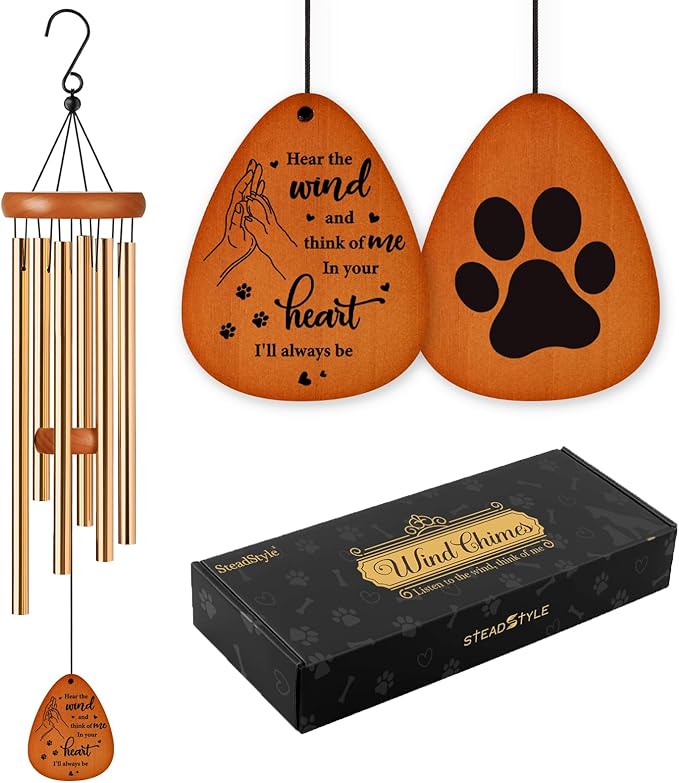 SteadStyle Pet Memorial Gifts for Dogs, Dog Memorial, Pet Memorial Wind Chime, Loss of a Dog Sympathy Gift, in Memory of Dogs Cats Gifts,Remembrance Bereavement Gift 25.5 in