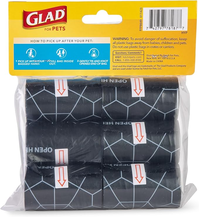 Glad Waste Bags, 90 Count, Fresh Scent, Extra Large | Heavy Duty | For Dogs | Refill Rolls