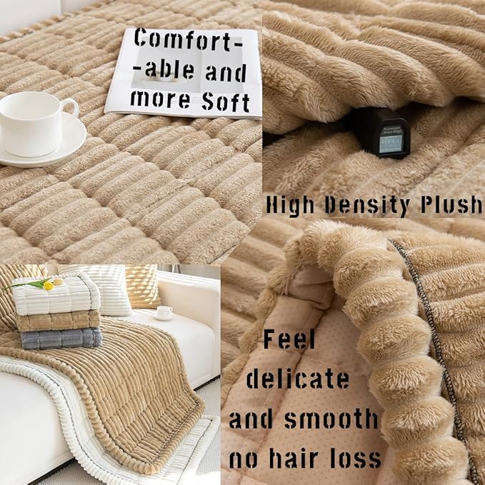 Sofa Cover Fuzzy Couch Cover for Pet, Couch Covers for Dogs Washable Non-Slip Sofa Slipcover Cushion Protector Pets Friendly Mat Bed