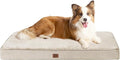 EHEYCIGA Waterproof Dog Bed Orthopedic 35"x23", Memory Foam Pet Bed for Larged Size Dogs, Washable Pet Mat with Removable Cover, Beige