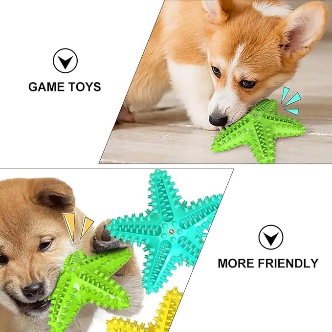 Chew Toy for Dog Toothbrush Stick Dog Toys for Aggressive Chewers Interactive Toys Treats Tough Toy to Keep Them Busy Chew Toys for Small Dogs (Star Toy - Yellow)