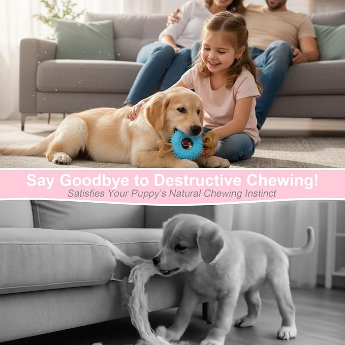 Dog Chew Toys, Indestructible Dog Toys for Aggressive Chewers - Small & Medium Breed, Durable Rubber Chew Bone Toy for Small Dogs, Tough Tire Dog Toy, Puppy toys for Teething, Anxiety & to Keep Busy