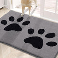 Buganda Dog Door Mat for Muddy Paws, Absorbent Dirt Trapper Washable Indoor Doormats, Non Slip Low-Profile Mud Mat for Dogs, Front Entrance Doormat for Inside Floor (30x20 Inches, Grey)