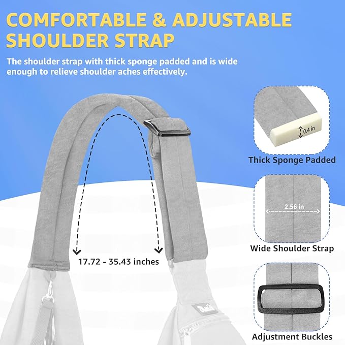 SlowTon Dog Carrier Sling - Thick Padded Shoulder Strap Adjustable Dog Carriers for Small Dogs, Puppy Carrier Purse for Pet Cat with Front Zipper Pocket Safety Belt Machine Washable (Grey, S)