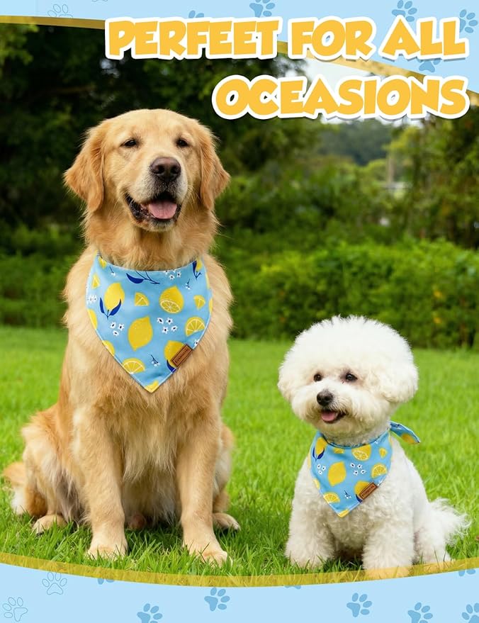 Luxury Double-Layer Dog Birthday Bandana – Handmade, Silk-Soft Polyester for All Dog Sizes | Birthday & Party Outfit | Gift-Ready Pet Accessory(Yellow, Small)