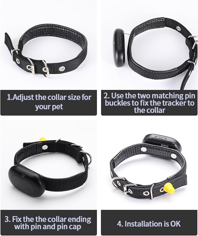 GPS 4G Tracker & Health Monitoring for Dog with LED Light Up,Sounding, Waterproof GPS Location & Smart Pet Activity Tracker, Unlimited Range use for Dogs Collar. (Large)