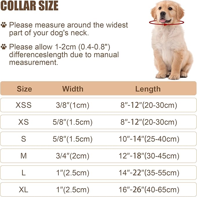 Reflective Dog Collar with Buckle Adjustable Safety Nylon Collars for Small Medium Large Dogs, Light Pink L