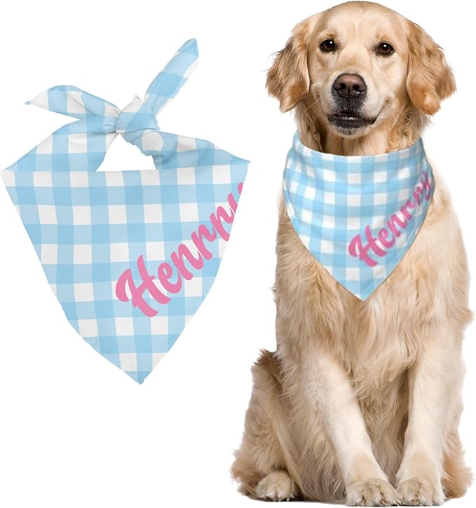 Custom Pet Scarf Personalized Dog Bandana with Name Personalized Add Your Text Bibs Triangle Head Scarfs Gift for Small Medium Large Dogs Cats Baby Puppy Pets Accessories