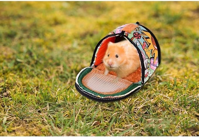Hamiledyi Hamster Carrier Bag Gerbil Outgoing Travel Pouch Sugar Glider Breathable Carrying Strap with Zipper Suitable for Rat Hamster Mice