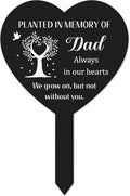 BUoonyer Stake Graves Cemetery Decorations - Dad Metal Memorial Grave Markers, Father Heart Graveyard Remembrance Decor Sign, Memorial Plant Tree Graveside Sympathy Plaque for Outside Yard