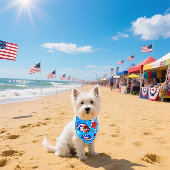30 Pack 4th of July Dog Bandanas Bulk for Small Dogs Kittens Breed 18 Inch Patriotic Dog Bandanas XS Puppy Doggy Independence Day Dogs Bandana Grooming S