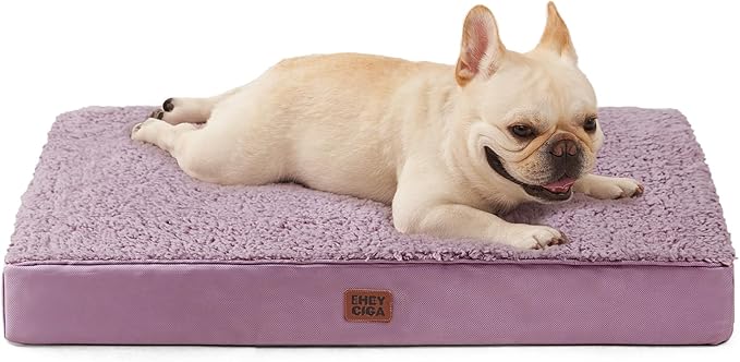 EHEYCIGA Orthopedic Medium Dog Beds for Small Dogs with Removable Washable Cover for Crate, Fog Purple, 30x20