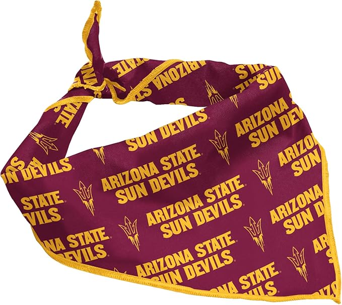 Arizona State Sun Devils Officially Licensed Bandana for Dogs and Cats | Fits Pets Great Gift Idea | Easy-to-Tie (Small, 13")