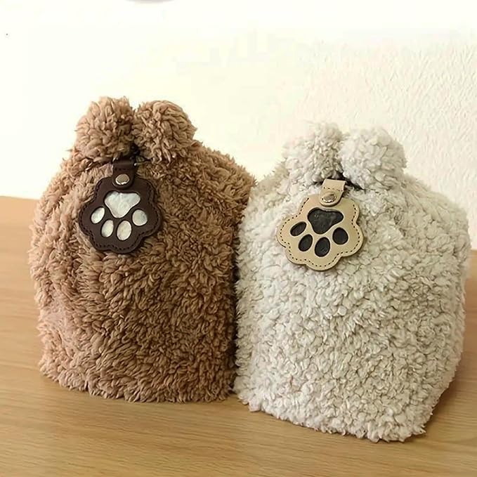Cat & Dog Hair Keychain - Paw Shaped Leather Memorial Keepsake for Dog Cat Fur Storage, Pet Fur Keepsake Collector