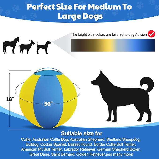 Happypaw 18'' Herding Ball for Dogs – Enhanced Chew Resistance & Heavy-Duty Material,Durable Dog Toy Agility Equipment for Australian Shepherds, Cattle, Border Collies, and Small/Medieum Breed
