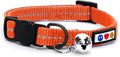 Pawtitas Recycled Orange Reflective Cat Collar – Eco-Friendly Breakaway Safety Buckle, Adjustable Kitten & Adult Collar with Removable Bell and High-Visibility Strap