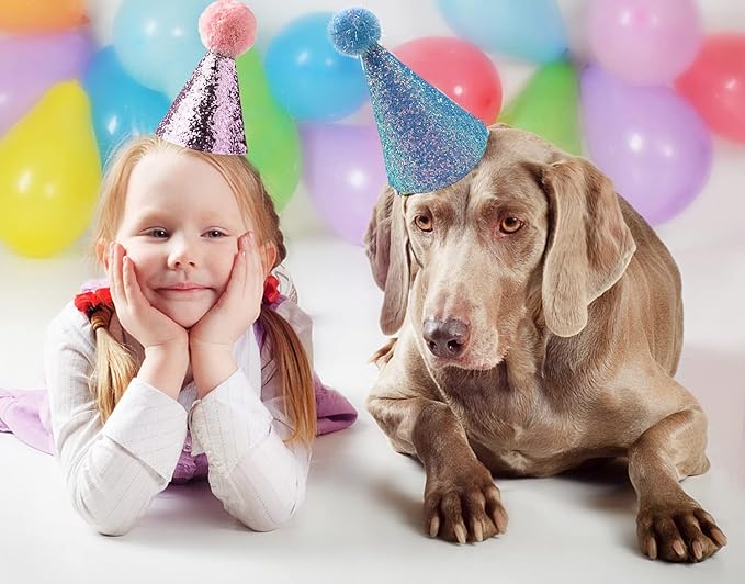 Christmas Pet Party Jazz Hat and Blingbling Bow Tie Breakaway Collar Set, Adjustable Headband for Kitten Puppy Small Dogs Cats (Azure)