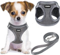 YIMEIS Dog Harness and Leash Set, No Pull Soft Mesh Pet Harness, Reflective Adjustable Puppy Vest for Small Medium Large Dogs, Cats (Gray, Small (Pack of 1)