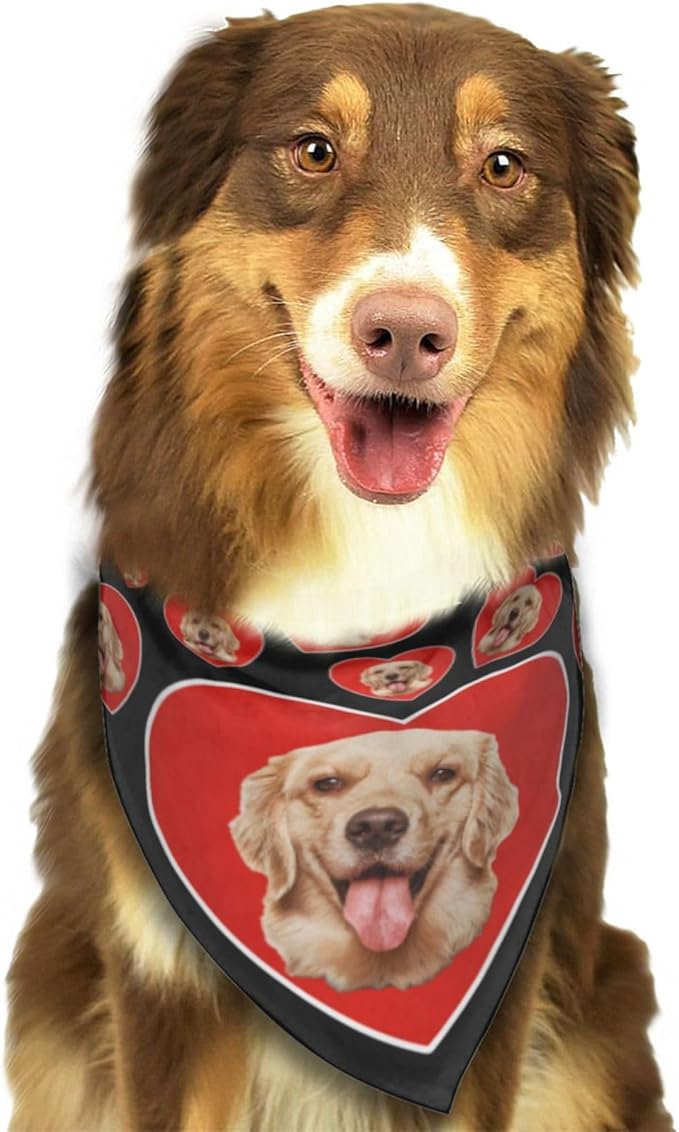 Custom Dog Bandana for Cat Dog Pet Add Your Design Personalized Neckwear Bandanas with Your Text Logo Image Customized Pet Scarf Funny Gifts Style 04