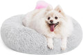 MIXJOY Orthopedic Dog Bed Comfortable Donut Cuddler Round Pet Beds Ultra Soft Washable Dog and Cat Cushion (20''/23''/30'') (23'', Grey)