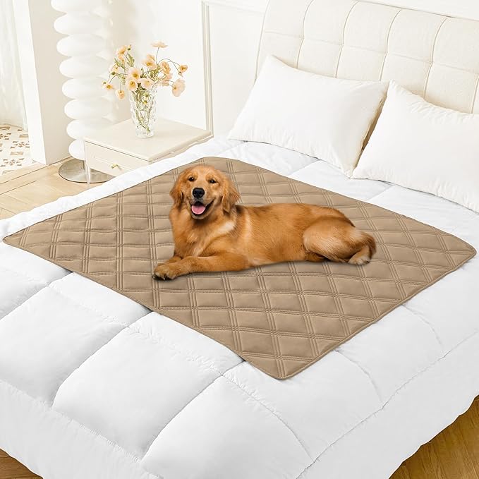 Smiry Waterproof Dog Bed Cover Blanket 40x50, Soft Reversible Pet Blanket, Washable Leakproof Cats Dogs Couch Cover for Sofa, Couch, Furniture, Camel/Camel