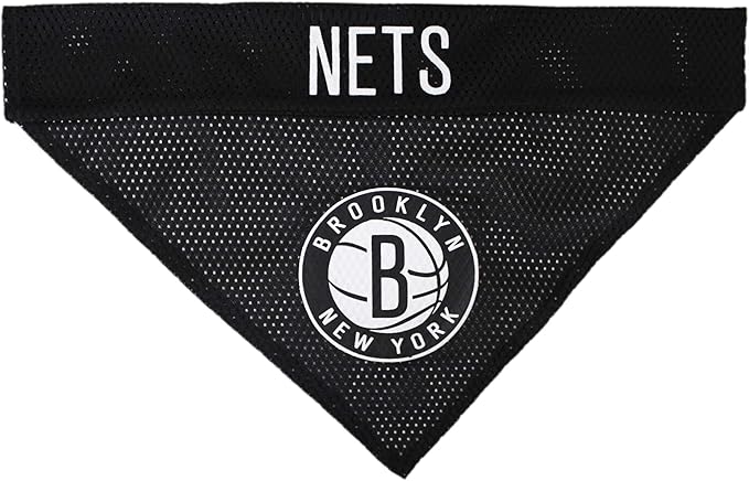 Pets First NBA Dog Bandana - Brooklyn Nets Reversible Pet Bandana. 2 Sided Home & Away Sports Bandana with a PREMIUM Embroidery TEAM Logo, Small/Medium
