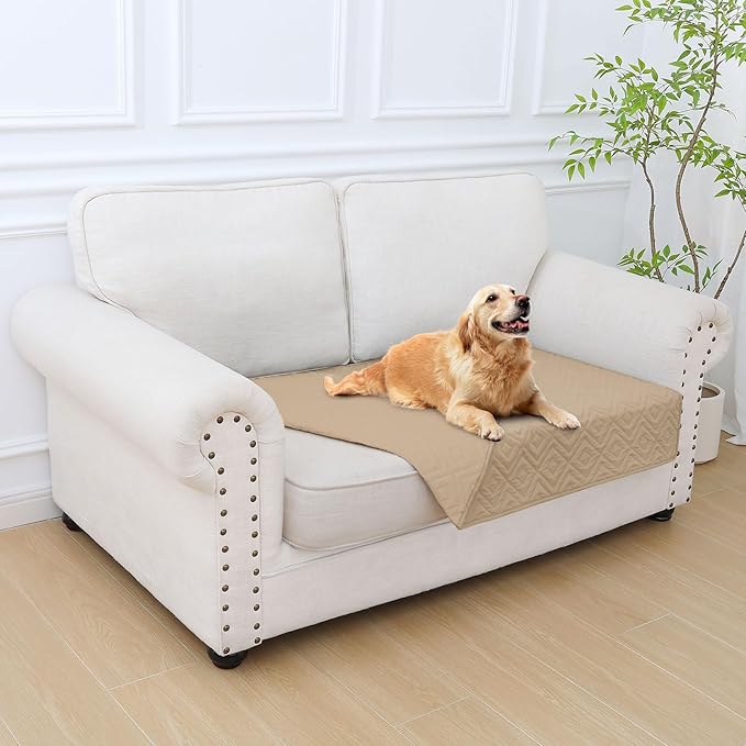 hyha Waterproof Dog Blanket, Soft Dog Bed Cover Pet Blankets, Waterproof Sofa Couch Cover for Dogs Washable, Reversible Pet Couch Covers for Sofa Furniture (30x53 Inch, Camel/Camel)