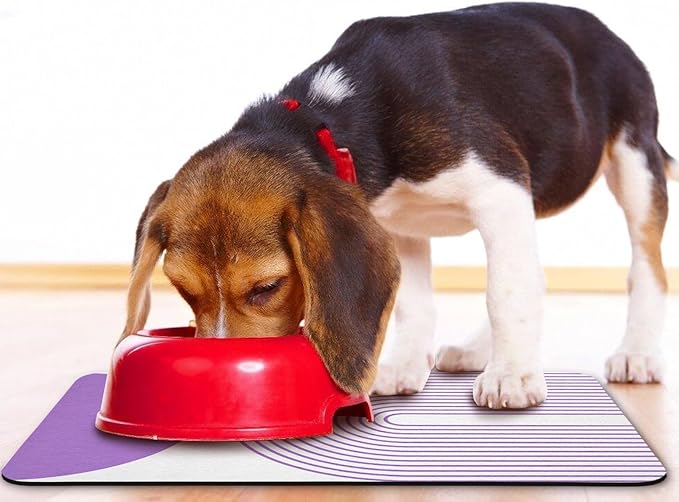 Dog Food Mats for Floors Waterproof, Cat Water Bowl Mats Pet Feeding Absorbent Mat Placemats for Food and Water Bohemia 17 * 30 inch