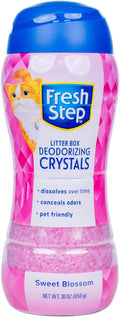 Fresh Step Cat Litter Crystals Deodorizer, Non Toxic Odor Neutralizing Crystals for Litter Boxes that Help Control Smells and Keep Home Areas Fresh, Sweet Blossom Scent, 30 Ounce