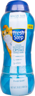 Fresh Step Cat Litter Crystals Deodorizer, Non Toxic Odor Neutralizing Crystals for Litter Boxes that Help Control Smells and Keep Home Areas Fresh, Fresh Scent, 70 Ounce