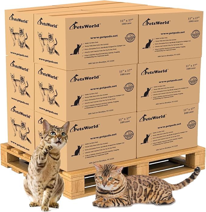 PetsWorld Universal Fit Multi-Cat Pad Refills for Litter Box, Fresh Scented, Ultra-Absorbent, Odor Control, Pack of 1200