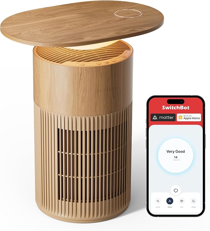SwitchBot Air Purifier for Home Large Room up to 3620 ft², Pet Mode, Support Matter, 20dB, Washable Pre-filter, Aromatherapy, Works with Alexa, Google Home, Apple Home, Ideal for Odor, Dust & Pet Hair
