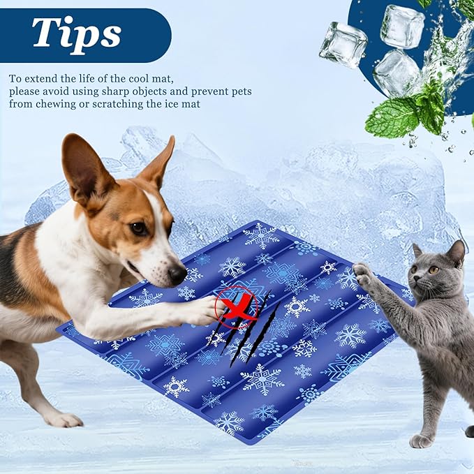Cooling Mat for Dogs - 2025 Upgrade 35.4"x23.6" Pet Cool Mats for Dogs/Cats, Washable Non-Slip Cooling Pet Mat for Summer, Portable Ice Mat for Dogs/Cats
