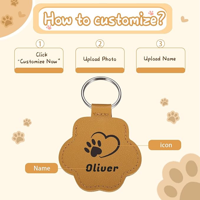 Custom Leather Pet Fur Keychain – Personalized Memorial Keepsake Keyring for Friend, Dog Cat Hair Sympathy Gifts﻿