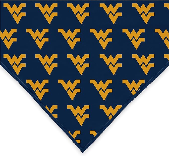 West Virginia Mountaineers Officially Licensed Bandana for Dogs and Cats | Fits Pets Great Gift Idea | Easy-to-Tie (Small, 13")