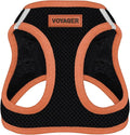 Best Pet Supplies - All Weather Mesh/Plush, Reflective, No Pull Harness for Small, Medium Dogs, Cats - Secure with Hook & Loop Fastener, Buckle, Double D-Rings - Black/Orange Trim, XS