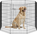 FDW 48 Inch Dog Pen 8 Panel Dog Playpen Indoor Outdoor Metal Puppy Pet Fence Portable Folding Animal Exercise Fence,Black