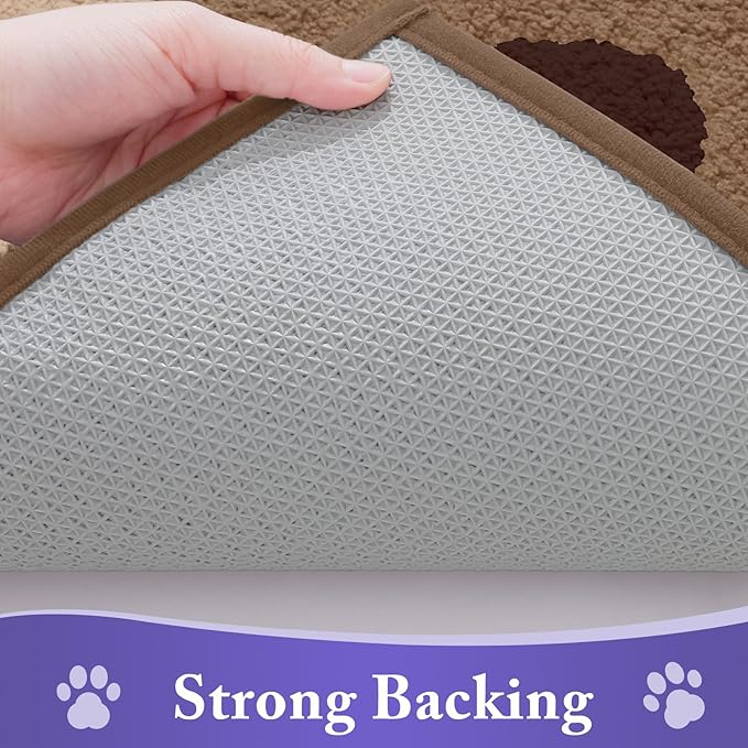 Buganda Dog Door Mat for Muddy Paws, Absorbent Dirt Trapper Non Slip Indoor Doormats, Washable Low-Profile Mat for Mud Dogs, Entryway Carpet for Inside Floor (48x30 Inches, Beige)