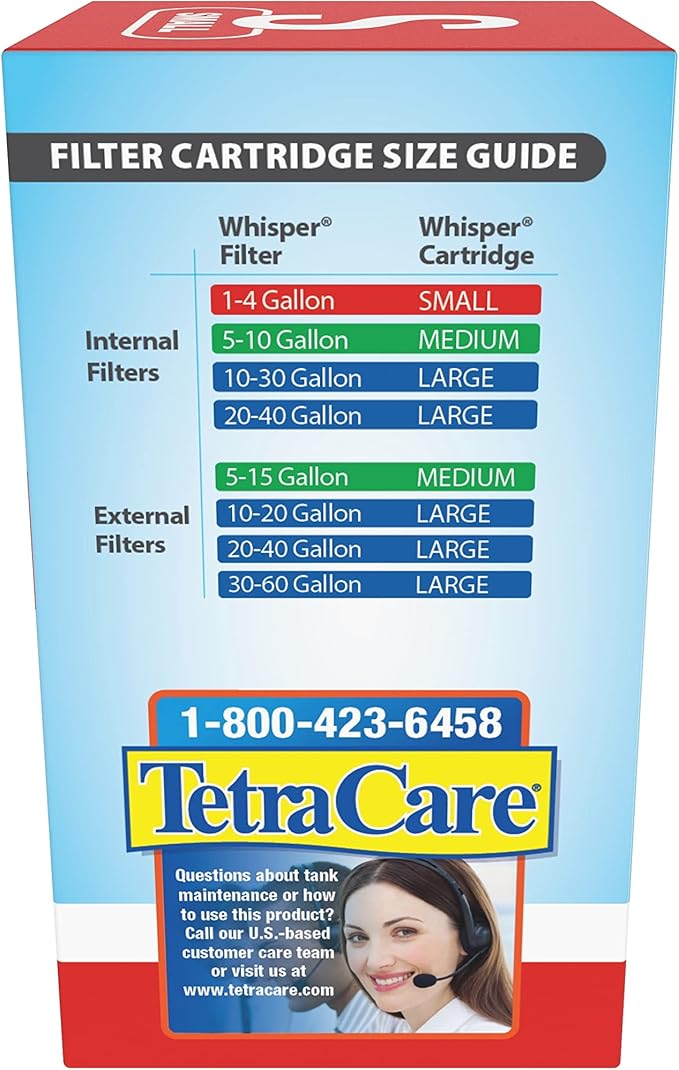 Tetra Filter Aquarium Cartidges,Removes Odors and Discoloration,Ready to Use,Small Whisper Filters,6 Count (Pack of 2)