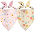 Happy Birthday Dog Bandanas, Double Sided Adjustable Birthday Party Pet Decorations 2 Pack Triangle Bibs Cat Scarf Set