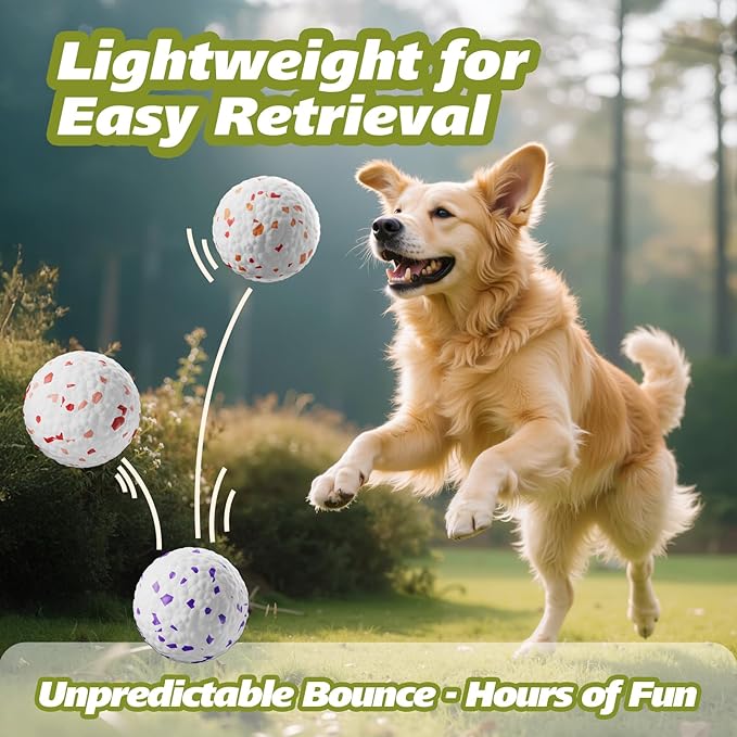 E-TPU Dog Balls 3 Pack - Interactive Tennis Balls Alternative for Aggressive Chewers, Indestructible Chew Toys for Puppy Teething, Keep Dogs Busy, Suit for Large Medium Small Breed