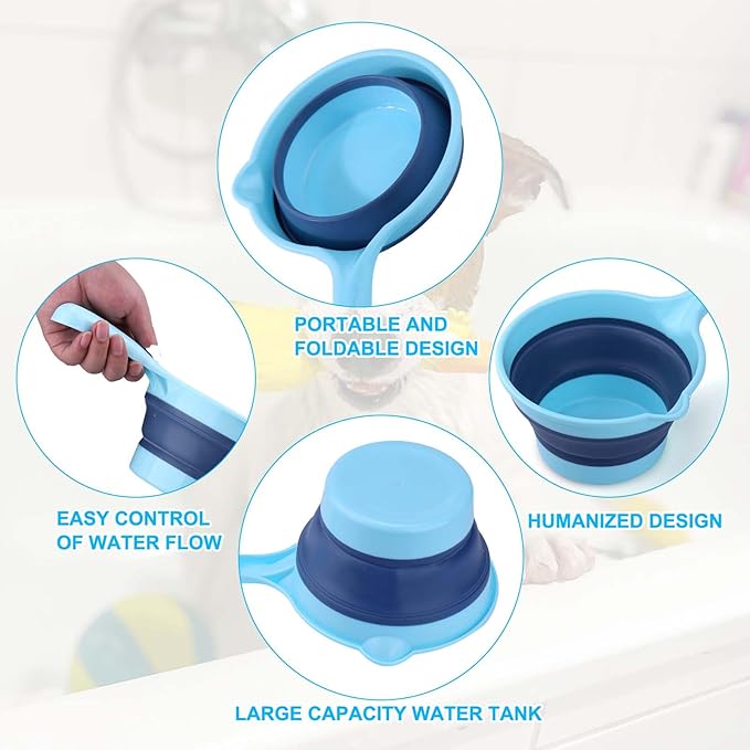 Dog Bath Rinse Cup,Portable Foldable Dog Bath Tubs Accessories,Dog Shower Bathtub Dog Pool Supplies,Dog Washing Tools,Dog Shower Attachment